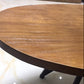 Industrial Office Desk Distressed Wood Oval  Writing Desk with Metal Legs