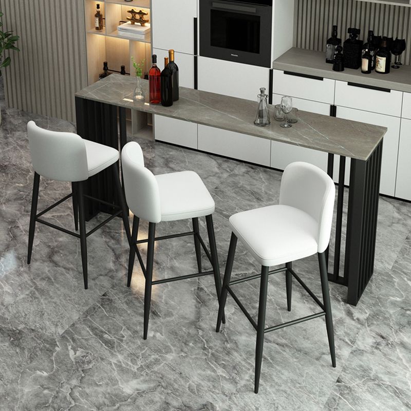 Industrielles 1/2/4-teiliges Bartisch-Set, rechteckiger Bartisch mit hohen Metallhockern
