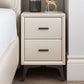 19 "H Moderne Nachttisch-Kunstleder 2-Drawer-Aufbewahrungstisch mit Beinen