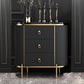 Glam Stone Storage Chest Home 16" W Vertical Chest with 3 Drawers