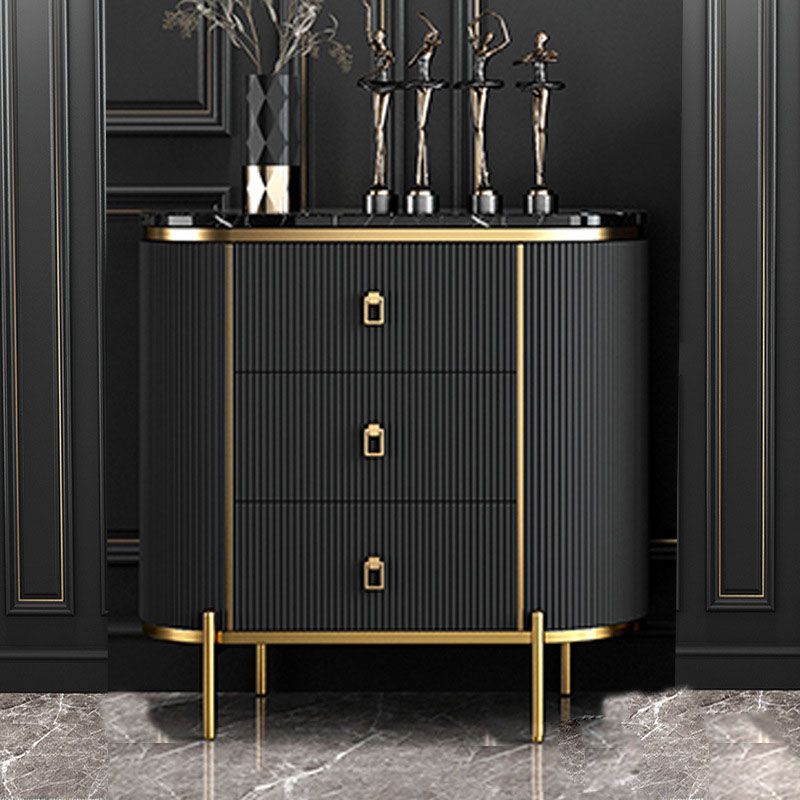 Glam Stone Storage Chest Home 16" W Vertical Chest with 3 Drawers