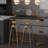 Oval Pub Table Bar Height Glam Bar Table for Indoor and Breakroom