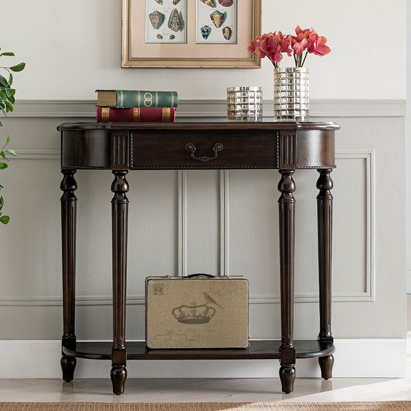 Console moderna della metà del secolo Tabella 11,8 "W Console di stoccaggio in legno massiccio