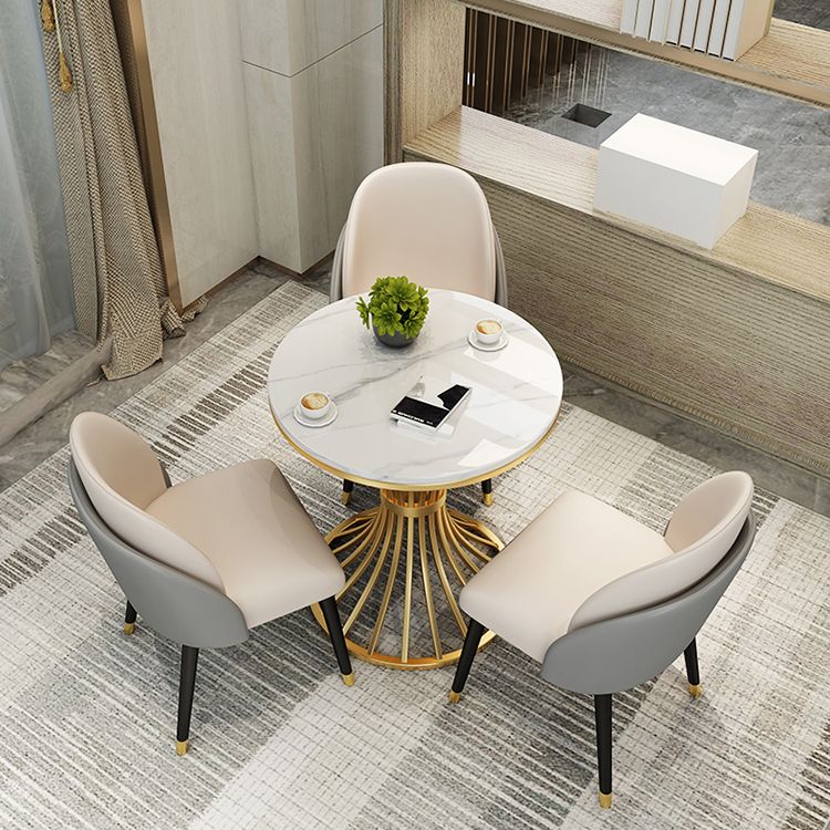 Simple Style Home Sintered Stone Dining Table Round Shape Table with Metallic Pedestal Base Clearhalo ' dining_table' 'Dining Tables & Seating' 'Dining Tables' 'furn' 'furn_dining_table' 'Furniture' 'furniture_dining_table' 'Kitchen & Dining Furniture' 'kitchen&dining_furn' 'kitchen' 'kitchen_dining_table' 1200x1200_2026ea73-29a3-40e6-b2ab-c62c14fad982