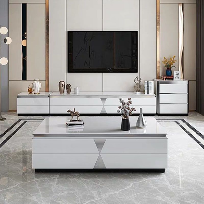 15.75-inch H Glass TV Stand Glam TV Stand for TVs with 4 Drawers Included Clearhalo 'furn' 'furn_tv_stands_entertainment_centers' 'Furniture' 'Living Room Furniture' 'TV Stands & Entertainment Centers' 'TV Stands & Media Storage Furniture' 'tv_stands_entertainment_centers' 1200x1200_20271f8c-b6e5-4048-b139-4ad8c3e08ca6