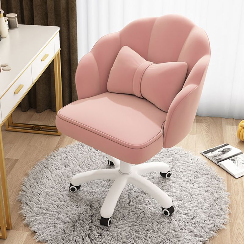 Silla de escritorio de computadora tapizada con ruedas silla de oficina moderna con base de nylon
