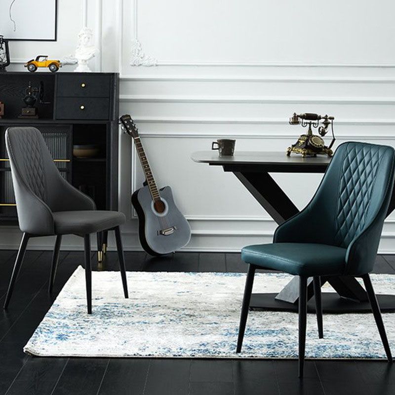 Modern Dining Parsons Chair Armless Chair with Metal Legs for Kitchen Clearhalo 'Dining Chairs' 'Dining Tables & Seating' 'dining_chair' 'furn' 'furn_dining_chair' 'Furniture' 'furniture_dining_chair' 'Kitchen & Dining Furniture' 1200x1200_202810d5-3ced-4888-af7a-04847e31db2d