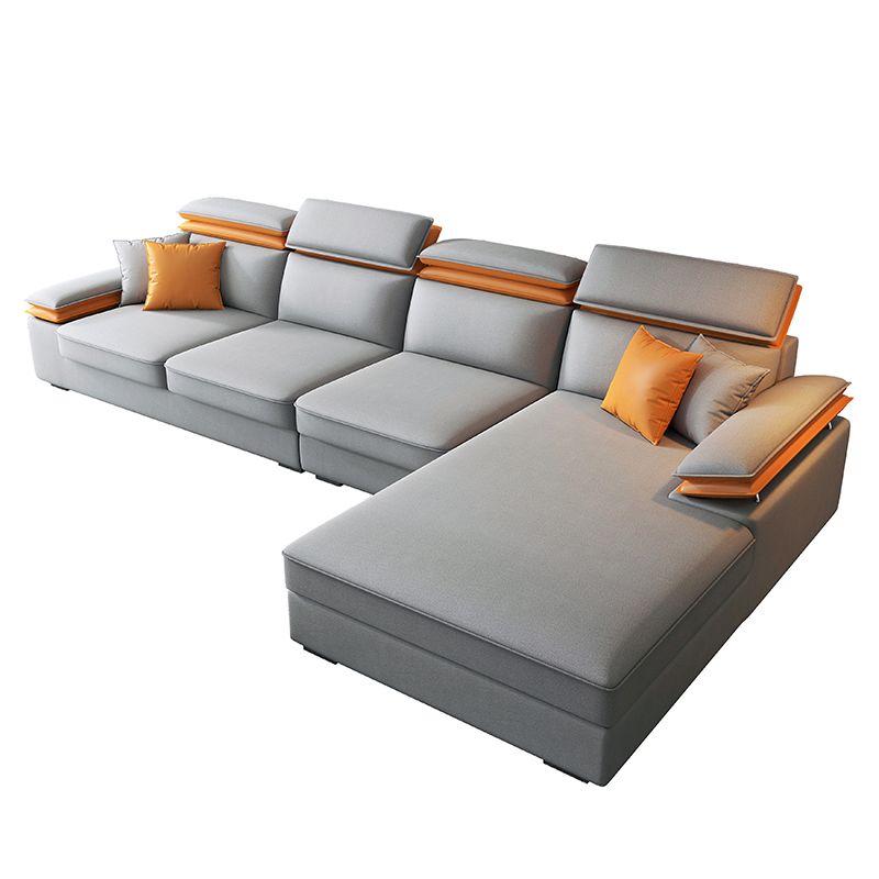 Contemporary 4-Seater L-Shape Sectional Pillow Top Arm Sofa for Living Room Clearhalo 'furn' 'furn_sectionals' 'Furniture' 'furniture_sectionals' 'Living Room Furniture' 'Sectionals' 1200x1200_2029fe40-33c3-429d-99da-be8e19a05b43