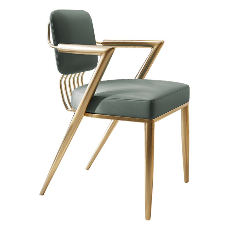 Scandinavian Style Arm Open Back Side Chairs Faux Leather Dining Chairs Clearhalo 'Dining Chairs' 'Dining Tables & Seating' 'dining_chair' 'furn' 'furn_dining_chair' 'Furniture' 'furniture_dining_chair' 'Kitchen & Dining Furniture' 1200x1200_202c118e-5024-49a6-972e-7df11509e2bc