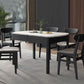 Modern Dining Round Table Stone Table with Wooden Legs for Home