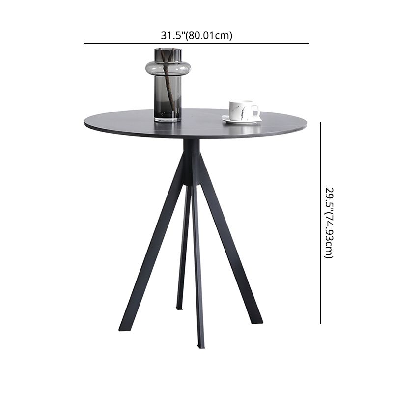 Modern Style Sintered Stone Black Dining Room Set with Round Table Formal Dining Table Furniture Clearhalo 'Dining Room Sets' 'Dining Tables & Seating' 'dining_room_set' 'furn' 'furn_dining_room_set' 'Furniture' 'furniture_dining_room_set' 'Kitchen & Dining Furniture' 'kitchen&dining_furn' 'kitchen' 1200x1200_202feeac-3223-47b9-972c-01280b39437e