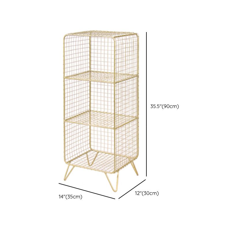 11" Wide Glam Shelf Bookcase Closed Back Gold Metal Bookcase Clearhalo 'Bookcases' 'furn' 'furn_bookcases' 'Furniture' 'Office Furniture' 1200x1200_2033dcd6-280b-4fa2-8cca-b580593b01f7