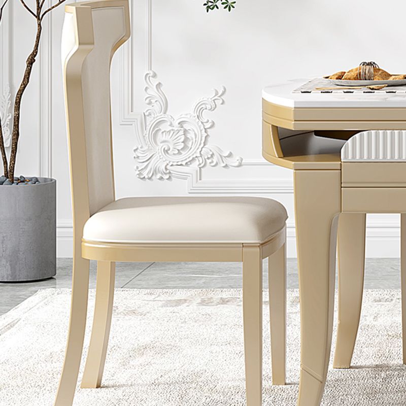 Juego de mesa de comedor de piedra blanca moderna 1/2/5/7 PCS Altura estándar Set de comedor formal