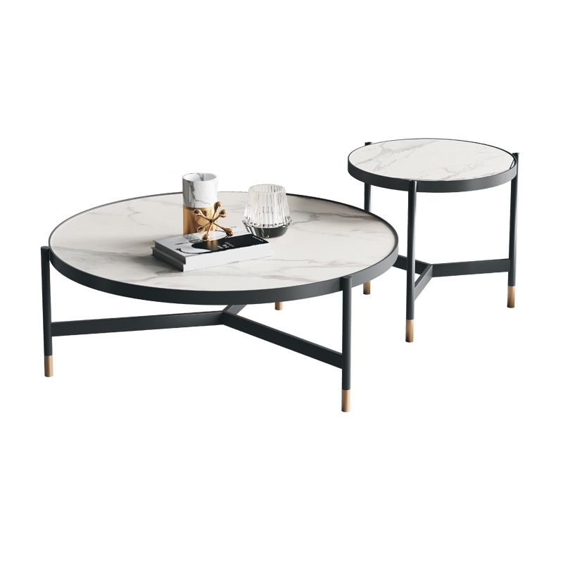 3 Legs 2 Piece Bunching Coffee Tables Minimalist Round Stone Cocktail Table Clearhalo 'Coffee & Accent Tables' 'Coffee Tables' 'coffee_tables' 'furn' 'furn_coffee_tables' 'Furniture' 'Living Room Furniture' 1200x1200_203488cf-3282-4f31-a10d-4b99e5728b4e