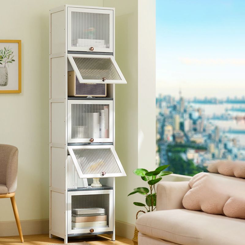 Contemporary White Cabinet with Glass Doors and Legs in Solid Wood Clearhalo &#39;Cabinets &amp; Chests&#39; &#39;cabinets_chests&#39; &#39;furn&#39; &#39;furn_cabinets_chests&#39; &#39;Furniture&#39; &#39;Living Room Furniture&#39; 1200x1200_2034f84d-c74c-4d14-9add-9de66bb3a2a8