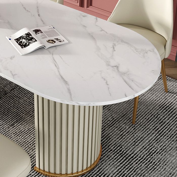 Glam 1/2/5/7 Pieces Dining Set Sintered Stone Dining Table Set with PU Leather Chairs Clearhalo 'Dining Room Sets' 'Dining Tables & Seating' 'dining_room_set' 'furn' 'furn_dining_room_set' 'Furniture' 'furniture_dining_room_set' 'Kitchen & Dining Furniture' 'kitchen&dining_furn' 'kitchen' 1200x1200_2038423f-3f3c-4c27-b9e7-2d4fd73955d5