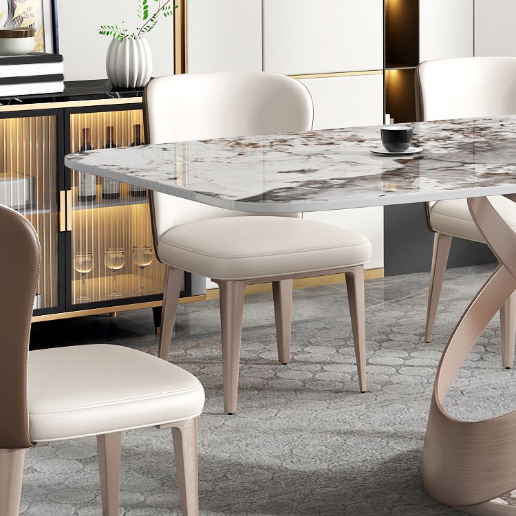 Conjunto de mesa de comedor de piedra sinterizada contemporánea Rectángulo 1/2/5/7 Piezas Juego de comedor