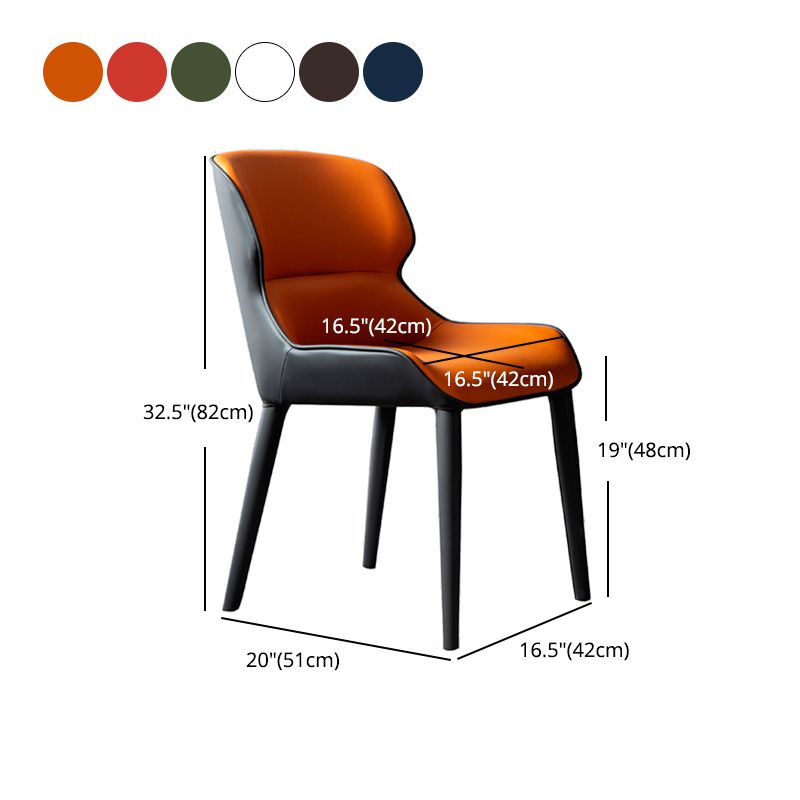 Modern Faux Leather Indoor Upholstered Dining Chair Matte Finish Wingback Side Chair Clearhalo 'Dining Chairs' 'Dining Tables & Seating' 'dining_chair' 'furn' 'furn_dining_chair' 'Furniture' 'furniture_dining_chair' 'Kitchen & Dining Furniture' 1200x1200_20392586-0d9a-4a6f-9e19-61c21132be86