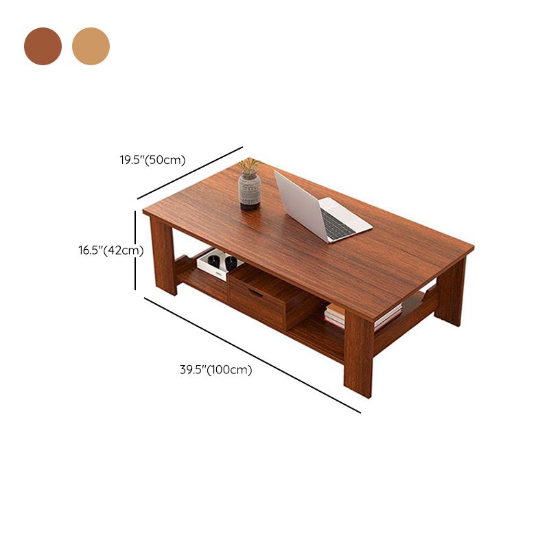 Contemporary Wooden with Storage Shelf Rectangular Single Coffee Table Clearhalo 'Coffee & Accent Tables' 'Coffee Tables' 'coffee_tables' 'furn' 'furn_coffee_tables' 'Furniture' 'Living Room Furniture' 1200x1200_203940e2-722d-44af-81be-fdc675321bd4