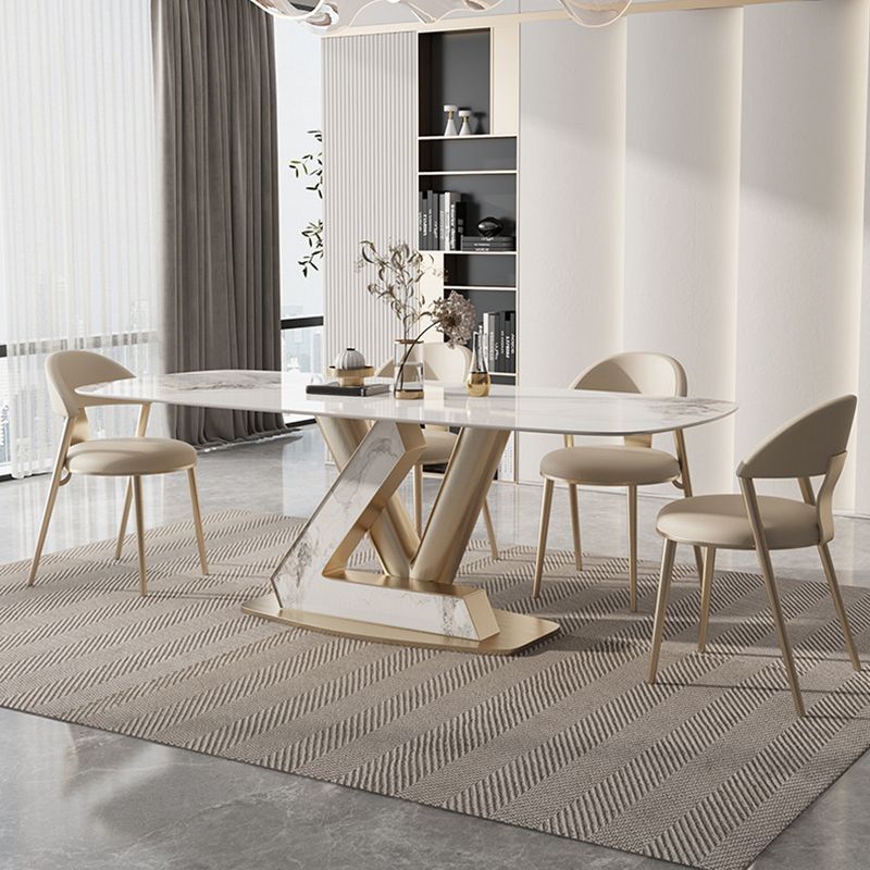 Juego de comedor con tapa de piedra sinterizada nórdica, juego de mesa de comedor Rectangular de 1/4/5/7/9 piezas