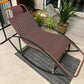 Moderne schommelstoel geweven touw rocker stoel met grijs frame