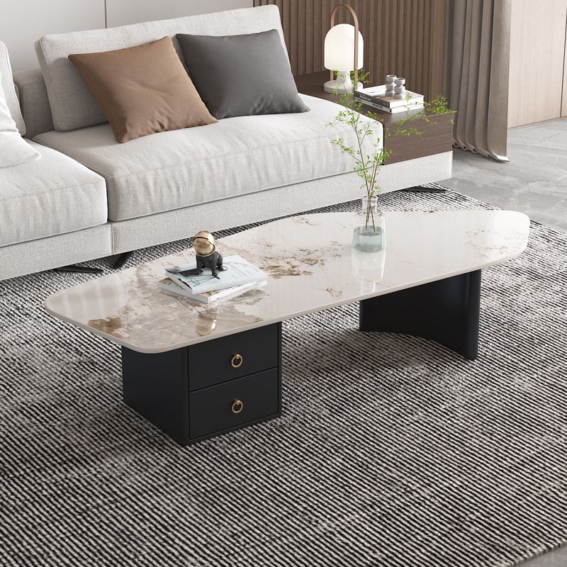 Contemporary Slate Coffee Table Single Free Form Coffee Table