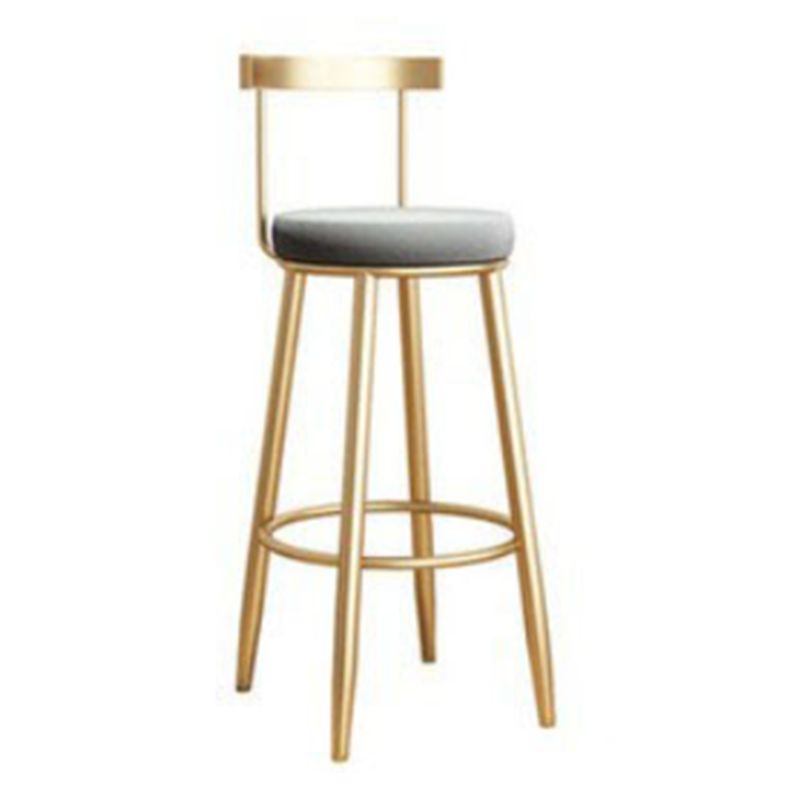 Glam Armless Backrest Counter Stool Iron Bar Stool with Cushion and Pedal for Kitchen Use Clearhalo 'Bar Furniture' 'Bar Stools' 'bar_stools' 'furn' 'furn_bar_stools' 'Furniture' 'Kitchen & Dining Furniture' 1200x1200_203b351b-9389-4de4-9f4c-4865a96b1d82