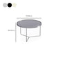 Modern Round Coffee Table Glass Top and Iron Coffee or End Table Cross Legs
