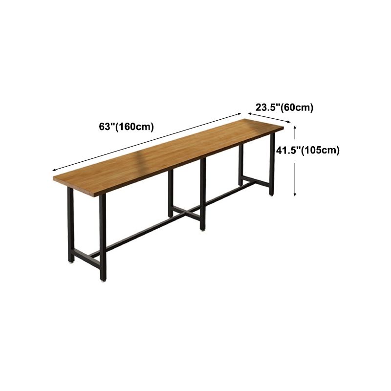 Modern Brown Wood Bistro Table with Rectangle Table Top Black Trestle Table 42'' H Clearhalo 'Bar Furniture' 'Bar Tables' 'bar_tables' 'furn' 'furn_bar_tables' 'Furniture' 'furniture_bar_tables' 'Kitchen & Dining Furniture' 1200x1200_203bc9ac-ea63-41ae-ad93-e6b0da1f5d74