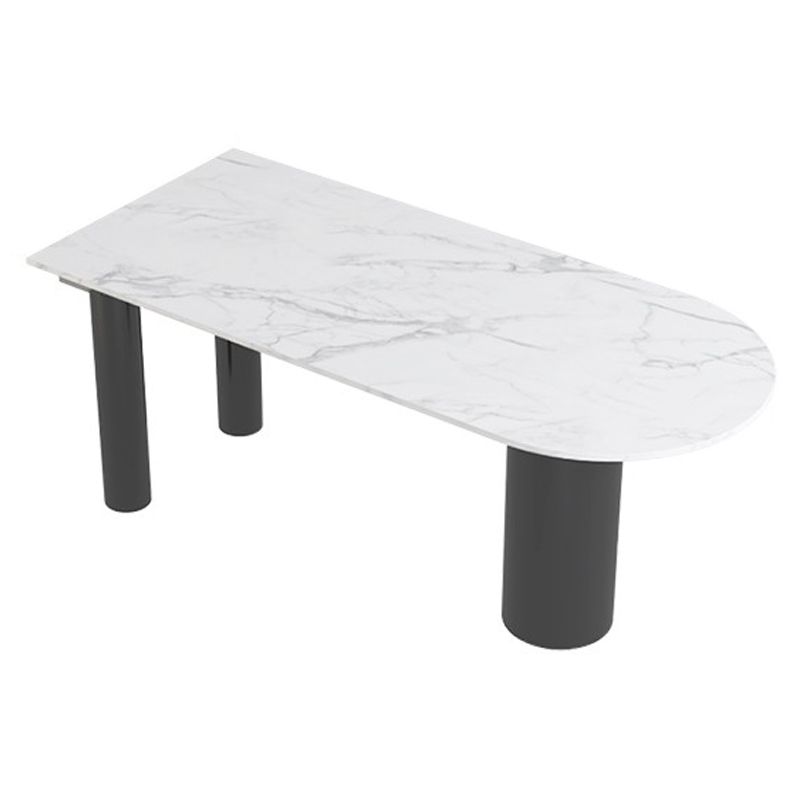 Metal Contemporary Free Form Dining Table Sintered Stone Table with Black Legs Clearhalo ' dining_table' 'Dining Tables & Seating' 'Dining Tables' 'furn' 'furn_dining_table' 'Furniture' 'furniture_dining_table' 'Kitchen & Dining Furniture' 'kitchen&dining_furn' 'kitchen' 'kitchen_dining_table' 1200x1200_203c5e22-5a19-44b9-aa08-a28202c2f25b