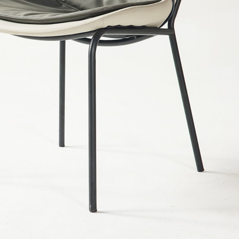 Industrial Style Leather Dining Side Chairs Solid Back Armless Side Chair Clearhalo ' kitchen&dining_furn' 'Dining Chairs' 'Dining Tables & Seating' 'dining_chair' 'furn' 'furn_dining_chair' 'Furniture' 'furniture_dining_chair' 'Kitchen & Dining Furniture' 'kitchen' 1200x1200_203d5af9-013c-4573-a551-add723293570