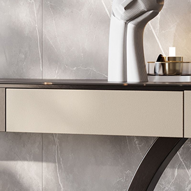 Glam Stone Accent Table 14 Inch Wide Console Table with Drawers