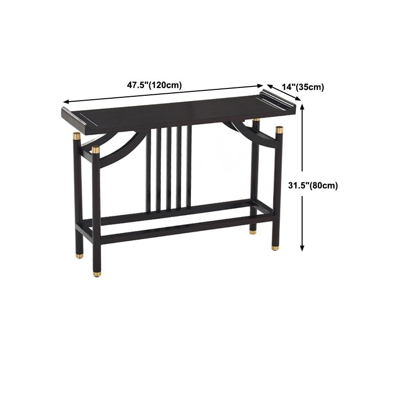 Vaste houten rechthoekige console tabel 31,5-inch hoge accenttafel met plank