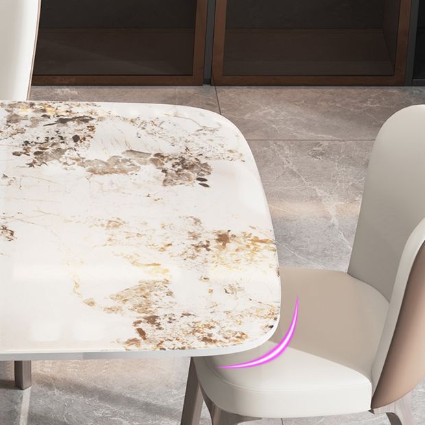 Dining Room Set Contemporary with Sintered Stone Dining Table and Cushion Chairs Clearhalo 'Dining Room Sets' 'Dining Tables & Seating' 'dining_room_set' 'furn' 'furn_dining_room_set' 'Furniture' 'furniture_dining_room_set' 'Kitchen & Dining Furniture' 'kitchen&dining_furn' 'kitchen' 1200x1200_203e1f55-a02e-4000-b1a0-22c1a165d45a