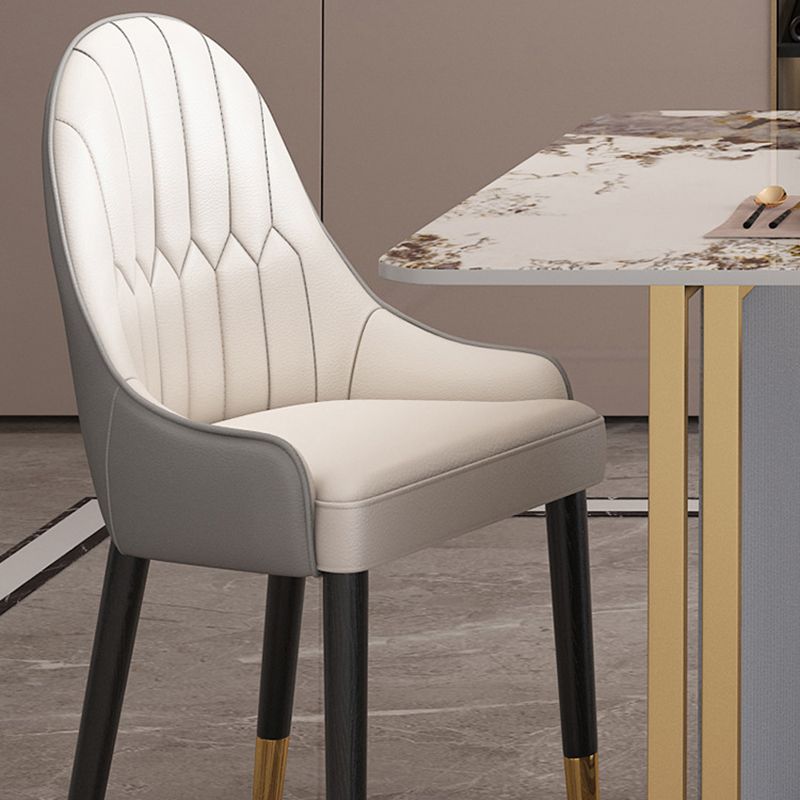 Modern Sintered Stone Dining Table Set with Rectangle Table and Metal Base Dining Set for Home Use Clearhalo 'Dining Room Sets' 'Dining Tables & Seating' 'dining_room_set' 'furn' 'furn_dining_room_set' 'Furniture' 'furniture_dining_room_set' 'Kitchen & Dining Furniture' 'kitchen&dining_furn' 'kitchen' 1200x1200_203e4d4e-b8c8-4a7b-b218-65b90a50bf0f