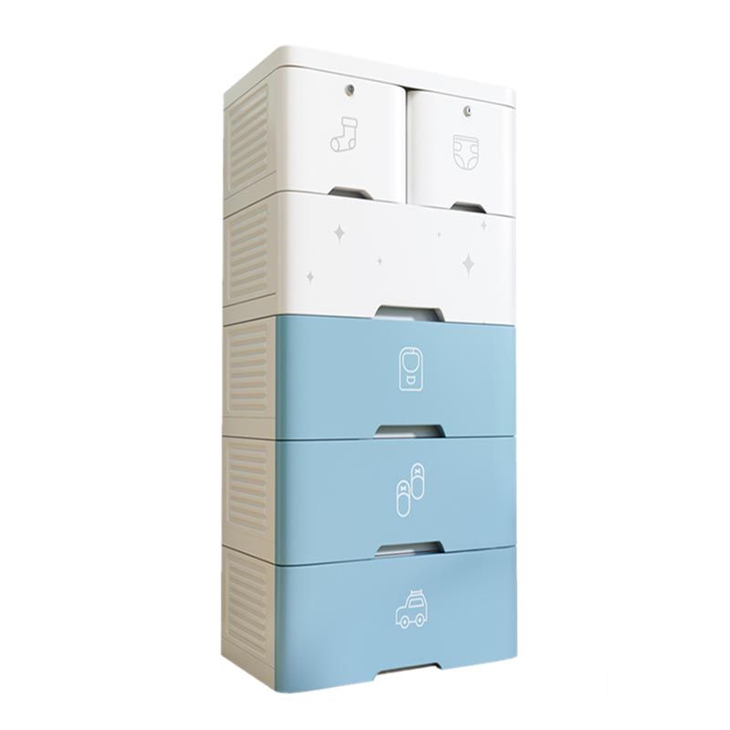 Plastic Storage Cabinet with Drawer Modern Wardrobe Armoire for Bedroom