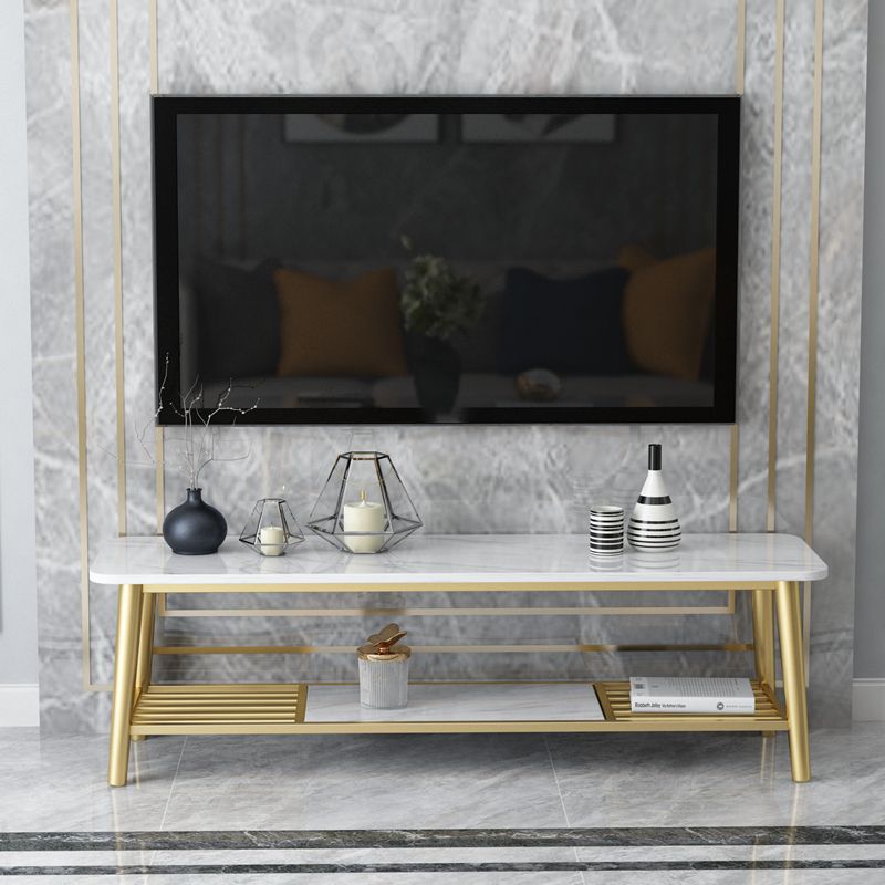 15,75 "W TV-Ständer Glamstil Open Storage TV-Konsole mit 2-Shelf für Wohnzimmer