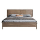 Mid-Century Modern Standard Bed Ash Solid Color Panel Bed with Headboard
