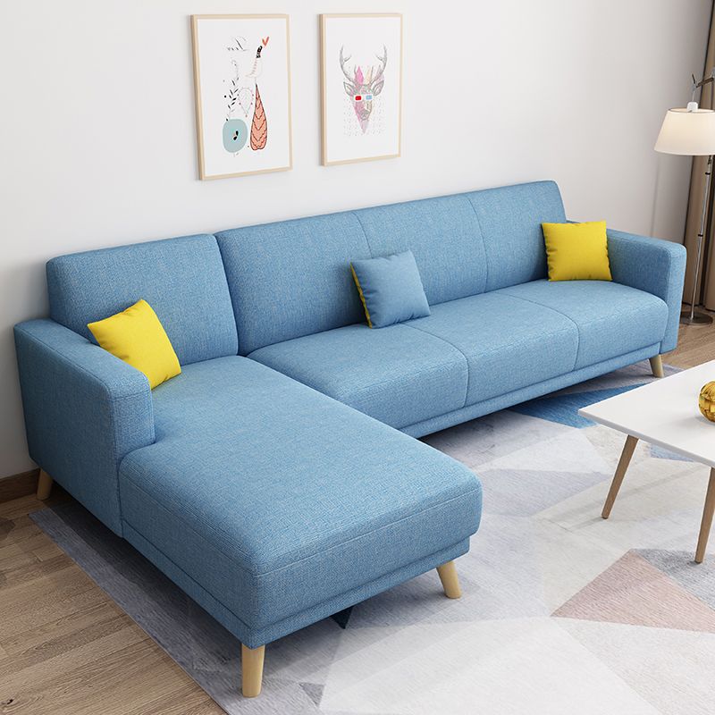 L-Shape Linen Blend Square Arm Sectional Wear-Resistant Slipcovered Sofa and Chaise Clearhalo 'furn' 'furn_sectionals' 'Furniture' 'furniture_sectionals' 'Living Room Furniture' 'Sectionals' 1200x1200_2041298d-cfb7-4088-9cbc-ecf57c75ba56