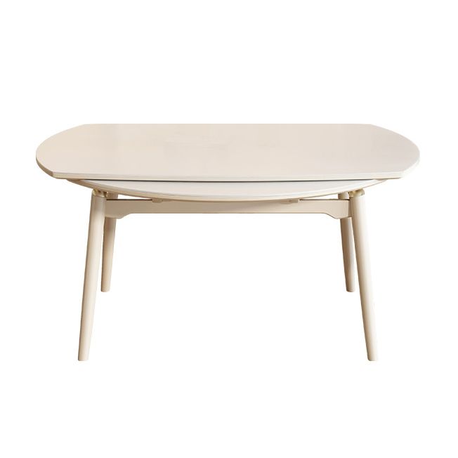 Juego de comedor moderno de piedra redonda con muebles de 1/4/5/7 piezas en blanco