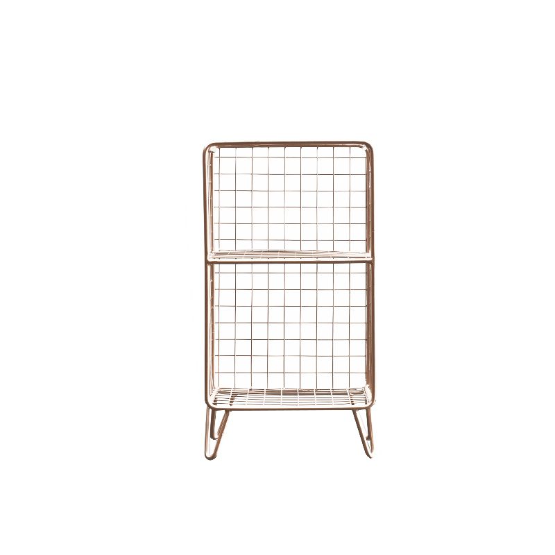 Manota moderno in metallo in metallo scaffale di stoccaggio aperto incluso tavolo da notte di ferro con gambe