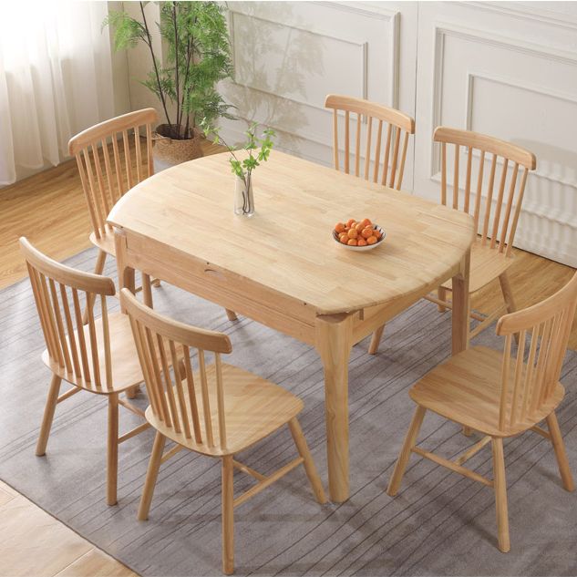 Contemporary Round Extendable Dining Table Solid Wood Standard Dining Table for Kitchen Clearhalo ' dining_table' 'Dining Tables & Seating' 'Dining Tables' 'furn' 'furn_dining_table' 'Furniture' 'furniture_dining_table' 'Kitchen & Dining Furniture' 'kitchen&dining_furn' 'kitchen' 'kitchen_dining_table' 1200x1200_20425868-ea94-4b1f-ac26-9806b55701ce