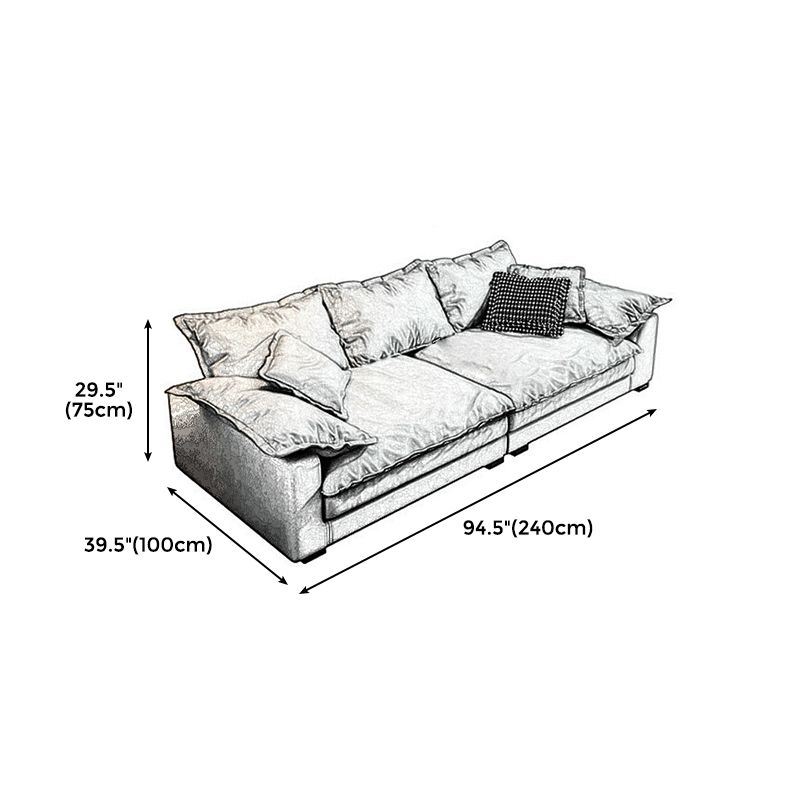 Beach Standard Sofa with Bolster Pillows 29.53"High Fabric Settee with Square Arm Clearhalo 'furn' 'furn_sofas' 'Furniture' 'furniture_sofas' 'Living Room Furniture' 'Sofa' 'sofas' 1200x1200_2043200a-2fc3-4f70-9452-6fe7555e1043