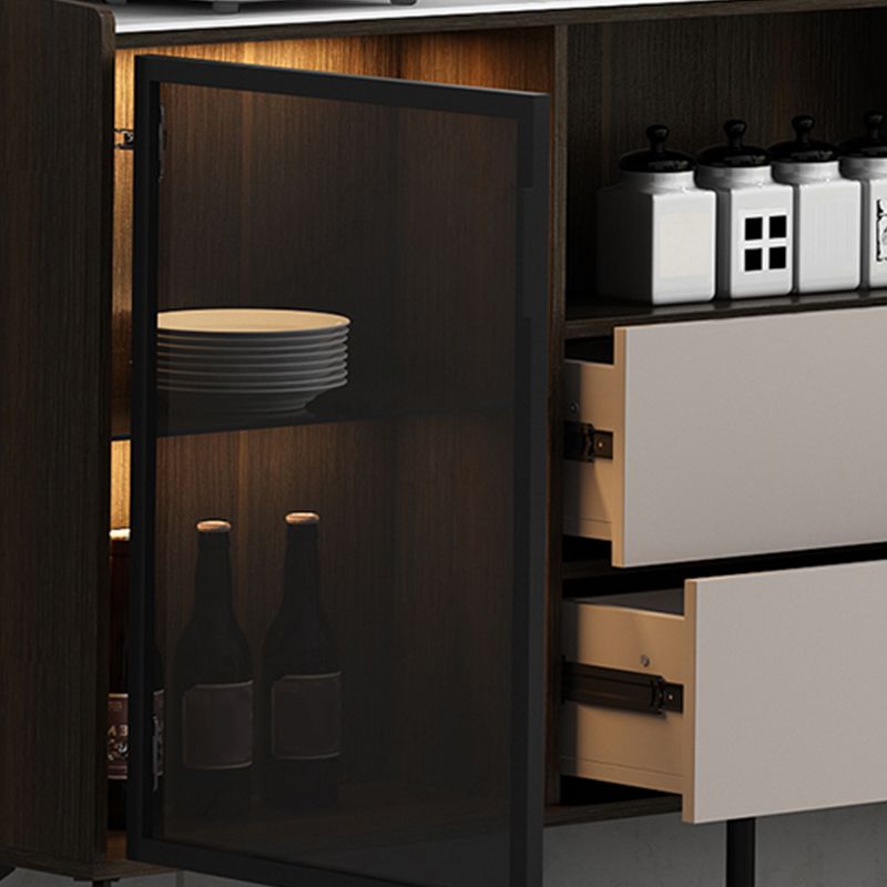 Sideboard di pietra della credenza a buffet moderna con armadi e cassetti