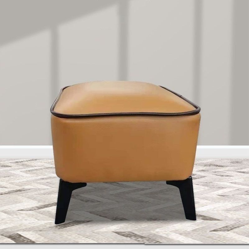 Mid Century Modern Pouf Ottoman Faux Leather Rectangle Ottoman with Chair Legs Clearhalo 'furn' 'furn_ottomans_poufs' 'Furniture' 'Living Room Furniture' 'Ottomans & Poufs' 'ottomans_poufs' 1200x1200_20456de1-2cdd-466a-9dc8-a1fdb89a0a64