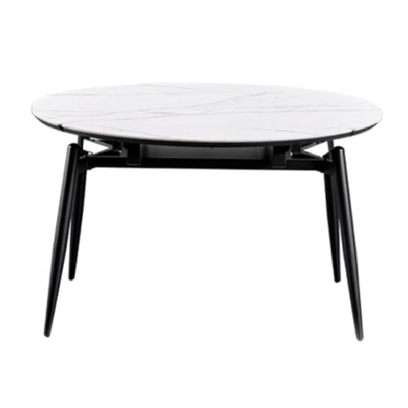 Stone Top Dinette Table with Black Legs Modern Round Dining Table Clearhalo 'Dining Tables & Seating' 'Dining Tables' 'dining_table' 'furn' 'furn_dining_table' 'Furniture' 'Kitchen & Dining Furniture' 1200x1200_204587ea-d183-41cb-8848-e025db9c37a5