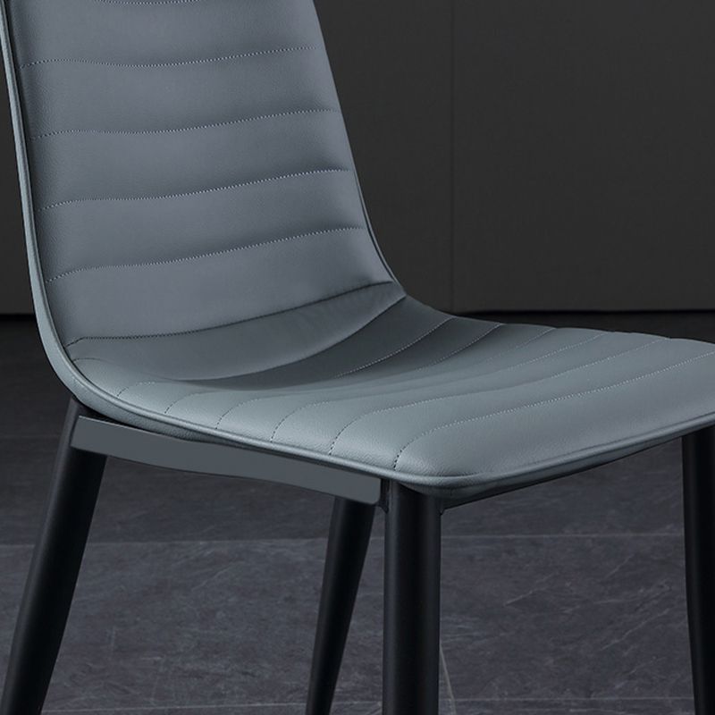 Industrial Faux Leather Chairs Armless Side Chairs with Metal Legs for Home Use Clearhalo 'Dining Chairs' 'Dining Tables & Seating' 'dining_chair' 'furn' 'furn_dining_chair' 'Furniture' 'Kitchen & Dining Furniture' 1200x1200_2045cfa6-2467-4225-8d70-00aa16e9535f