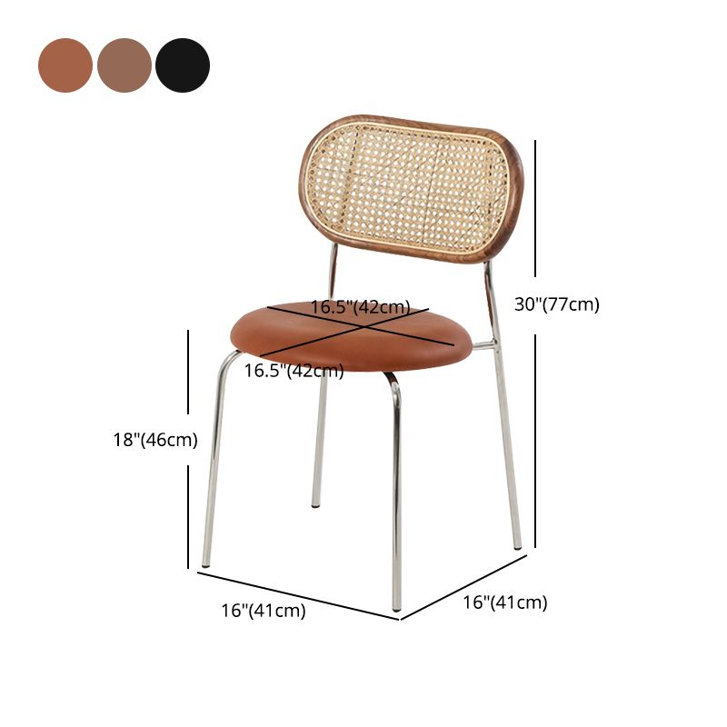 Open Back Side Chair Industrial Armless PU Leather Dining Chairs Clearhalo 'Dining Chairs' 'Dining Tables & Seating' 'dining_chair' 'furn' 'furn_dining_chair' 'Furniture' 'Kitchen & Dining Furniture' 1200x1200_2047008b-bdf6-4ca8-97df-b70331bd218a