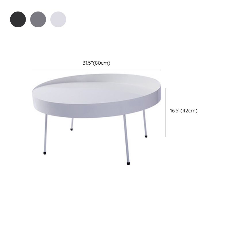 Mid-Century Modern Coffee Table with 4 Legs and Iron Round Top Clearhalo 'Coffee & Accent Tables' 'Coffee Tables' 'coffee_tables' 'furn' 'furn_coffee_tables' 'Furniture' 'Living Room Furniture' 1200x1200_204999a1-5454-4d1b-98cb-fa3dbf28a0a6