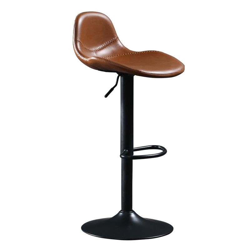 Adjustable Height Bucket Seat Bar Stools Faux Leather Swivel Barstool